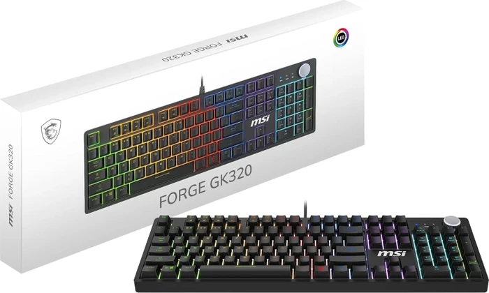 MSI FORGE GK320, LEDs RGB, hot-swap, RED Switches, USB, DE