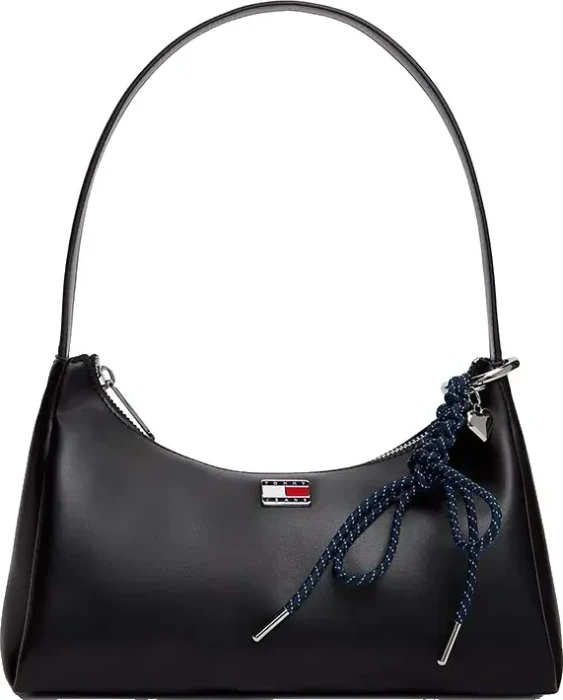 Tommy Hilfiger Logo-Anhänger Schultertasche schwarz