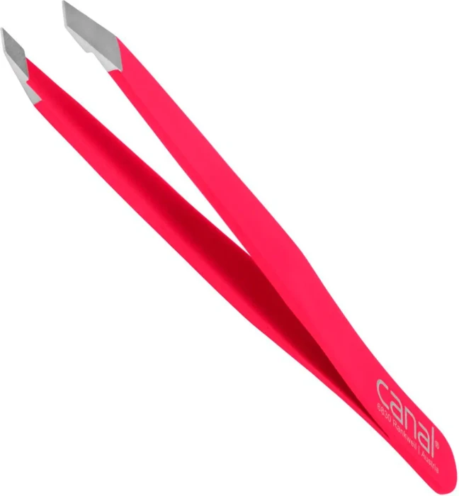 Canal Haarpinzette schräg 95mm fuxia