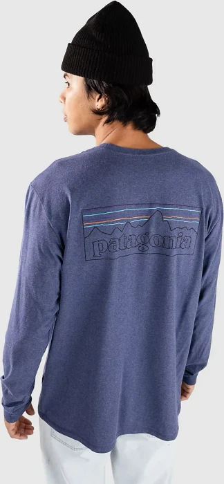 Patagonia P-6 Logo Responsibili-Tee Shirt langarm p-6 outline: current blue (Herren)