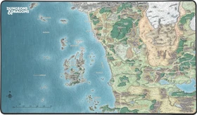 Konix Dungeons & Dragons XXL Faerun Map Mouse Pad, 800x460mm, Motiv blau/grün