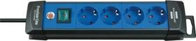 Brennenstuhl Premium-Line, 4-fach, 1.8m, schwarz/blau