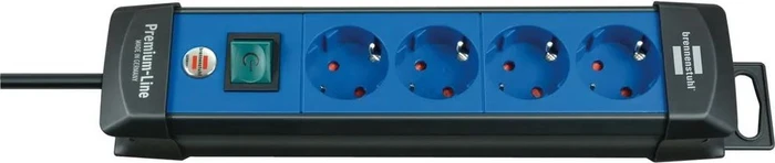 Brennenstuhl Premium-Line, 4-fach, 1.8m, schwarz/blau
