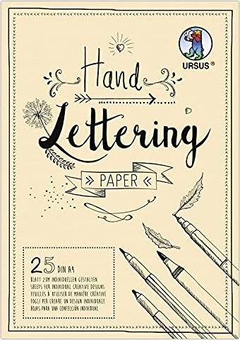 Ursus Handlettering Paper, A4, glatt, creme, 25 Blatt