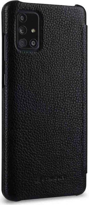 Stilgut Book Type Leather Case für Samsung Galaxy A71 schwarz