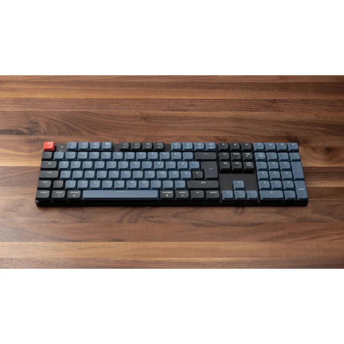 Keychron K5 Pro, PBT, schwarz/blaugrau, LEDs RGB, hot-swap, Gateron LOW PROFILE 2.0 RED, USB/Bluetooth, DE