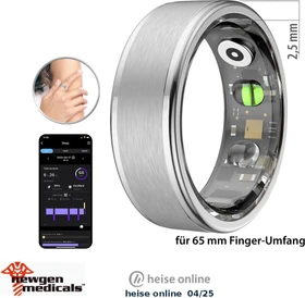 newgen medicals Fitness-Tracker Ring FRI-100 Größe 65 silber