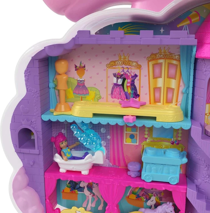 Mattel Polly Pocket - Einhorn Haarspiel Schatulle