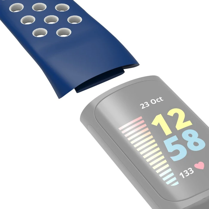 Hama Ersatzarmband für Fitbit Charge 5 Silikon blau/grau