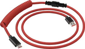 ISY USB-C Spiralkabel mit Aviator-Anschluss 1.5m rot