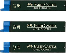 Faber-Castell Super-Polymer Druckbleistiftmine 2B 0.7mm graphit, 3er-Pack