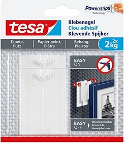 tesa Powerstrips Klebenagel Tapete/Putz weiß, 2 Stück