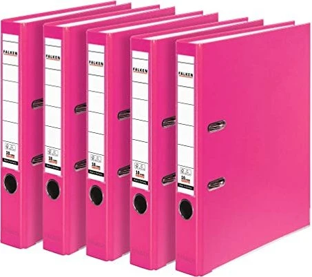 Falken Color Ordner 2-Ring PP, 50mm, A4, pink, 5er-Pack