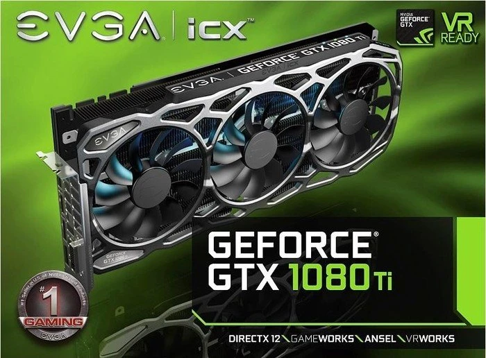 EVGA GeForce GTX 1080 Ti FTW3 Gaming, 11GB GDDR5X, DVI, HDMI, 3x DP