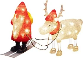 Konstsmide Acryl Figur Santa & Rentier-Set LED 40x warmweiß