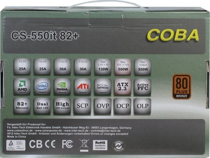 Inter-Tech CobaPower 550W, ATX 2.3