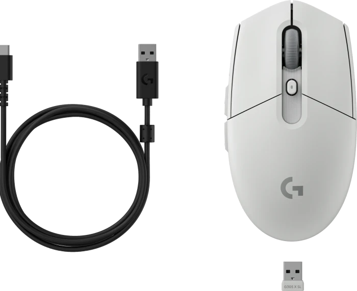Logitech G305 X Superlight Lightspeed, weiß, USB/Bluetooth