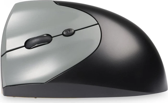 BakkerElkhuizen HandShake 3-Mode Vertical Mouse, schwarz/silber, USB/Bluetooth