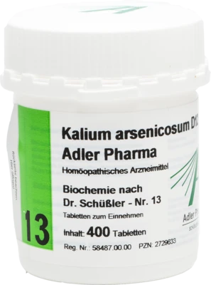 Adler Schüßler Kalium arsenicosum D12 Salz Nr. 13 Tabletten, 400 Stück