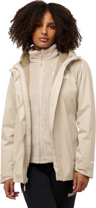 Jack Wolfskin Rotwand 3in1 Funktionsjacke oyster (Damen)