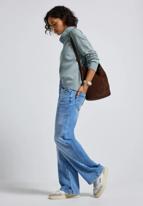 Street One Stehkragen Pullover nile blue mel. (Damen)