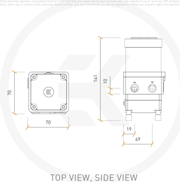 EK Water Blocks Quantum Line EK-Quantum Kinetic TBE 120 VTX PWM D-RGB, Acetal, mit Pumpe