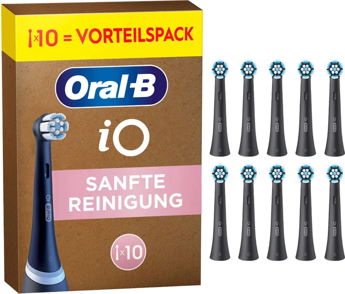 Oral-B iO Sanfte Reinigung Ersatzbürste schwarz, 10 Stück