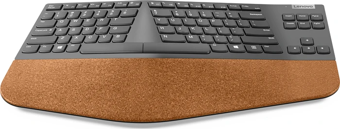 Lenovo Go Wireless Split Keyboard, Storm Grey, TKL, mit Naturkork, USB, FR