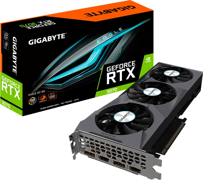 GIGABYTE GeForce RTX 3070 Eagle OC 8G (Rev. 2.0) (LHR), 8GB GDDR6, 2x HDMI, 2x DP