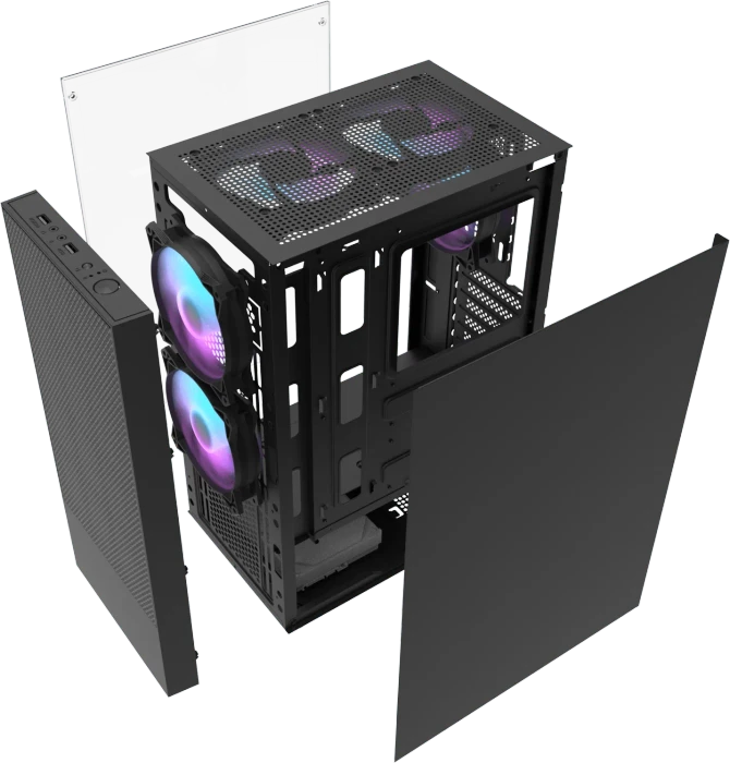 DarkFlash A290 Black, Glasfenster