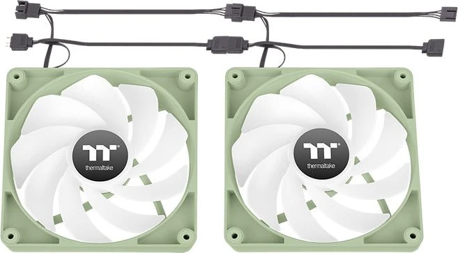 Thermaltake CT140 Reverse ARGB Sync Matcha Green, grün/weiß, 140mm, 2er-Pack