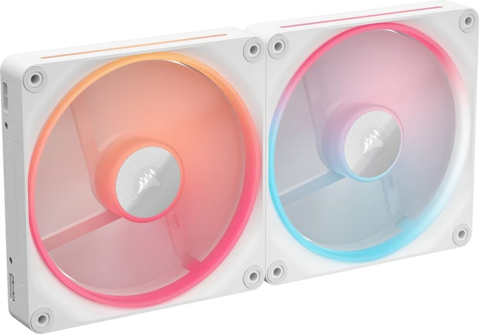 Corsair iCUE LINK LX140-R RGB Dual Pack, weiß, LED-Steuerung, 140mm, 2er-Pack
