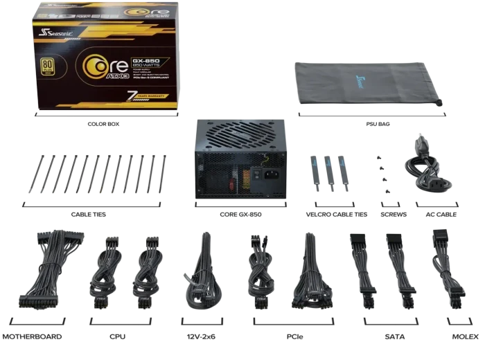 Seasonic Core GX ATX 3 (2024) GX-850 850W, ATX 3.1