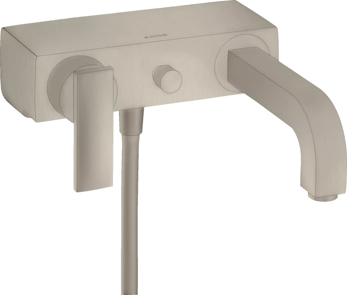 Hansgrohe Citterio Einhebel-Wannenmischer Aufputz mit Hebelgriff brushed nickel