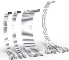 EZDIY-FAB 12VHPWR Cable Kit, 1x 24-Pin, 2x 4/8-Pin ATX, 1x 12VHPWR/4x 8-Pin PCIe, 16AWG, weiß