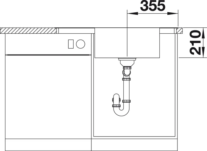 Blanco Andano XL 6 S-IF Compact InFino Becken links mit Ablauffernbedienung edelstahl