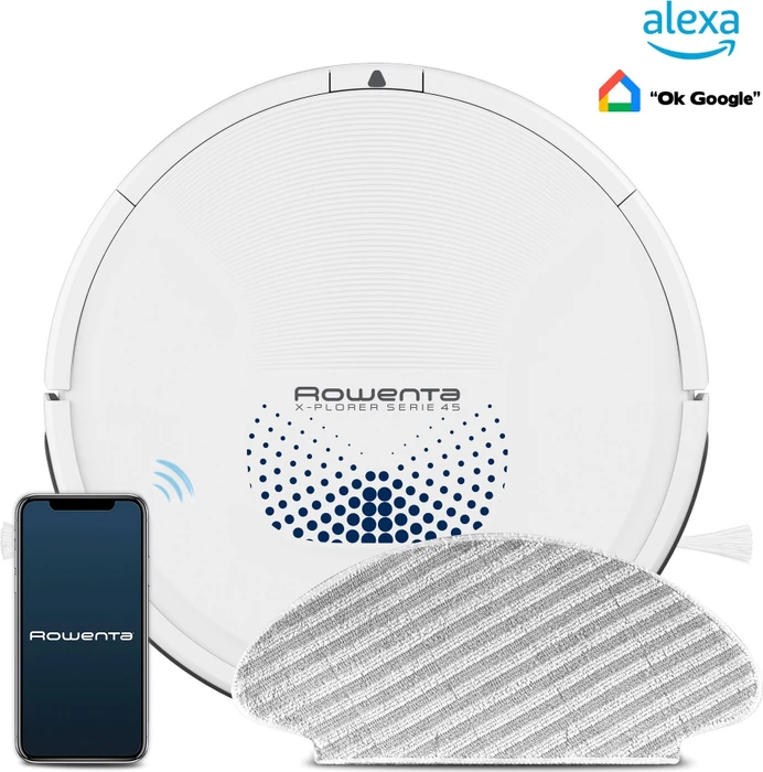 Rowenta RR8277WH X-Plorer Serie 45 Aqua Saug-/Wischroboter weiß