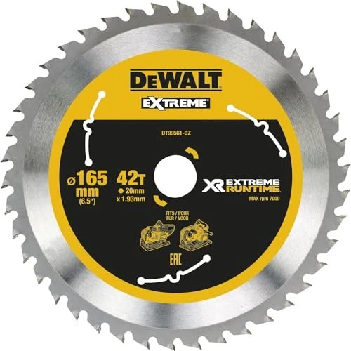 DeWalt DT99561 Extreme Kreissägeblatt 42Z, 165x1.93x20mm, 1 Stück