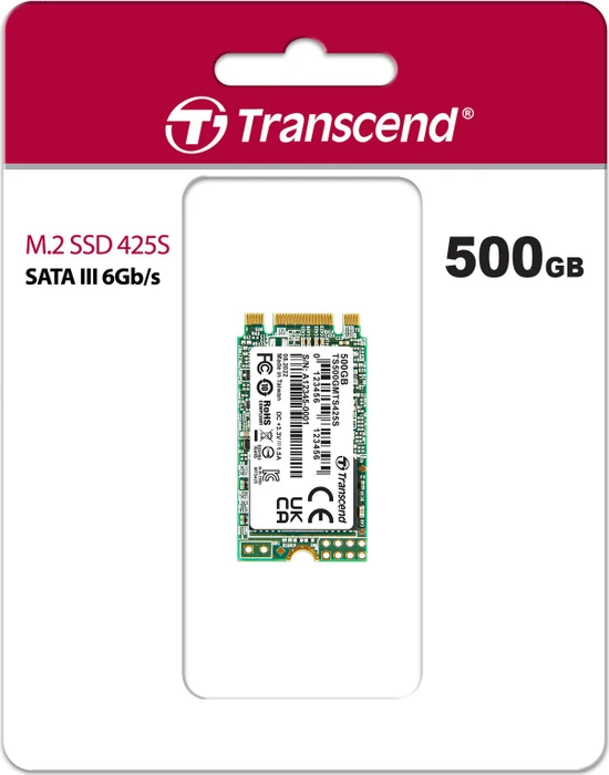 Transcend MTS425S SSD 500GB, M.2 2242 / B-M-Key / SATA 6Gb/s