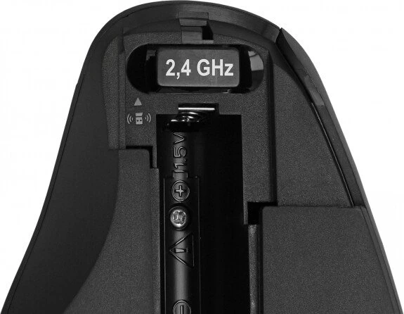 DeLOCK Ergonomische Maus schwarz/rot, kabellos, USB