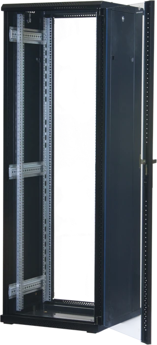 Rockstable 19" Serverschrank 37HE, Sicherheitsglastür, IP2X, schwarz, 600mm tief