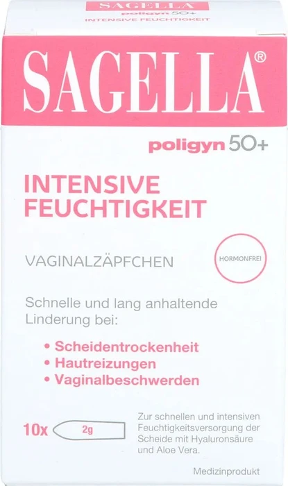 Sagella poligyn 50+ intensive Feuchtigkeit Vaginalzäpfchen, 10 Stück