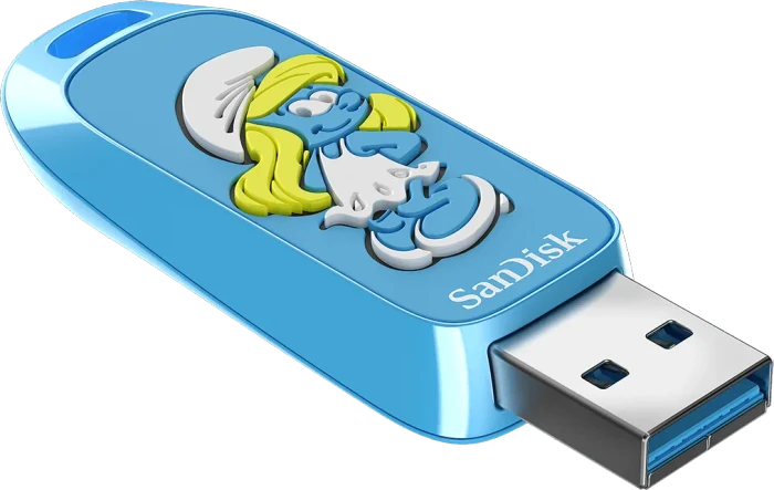 SanDisk Die Schlümpfe USB Flash Drive 256GB Schlumpfine Edition, USB-A, USB 3.2 Gen 1×1