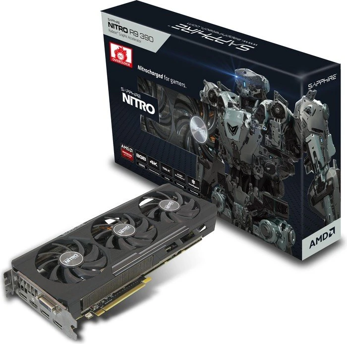 Sapphire Radeon R9 390 Nitro, 8GB GDDR5, DVI, HDMI, 3x DP, lite retail