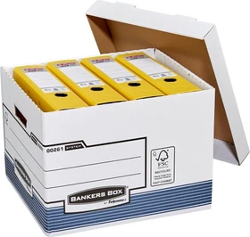 Fellowes Bankers Box System Archivbox 335x292x404mm, weiß/blau