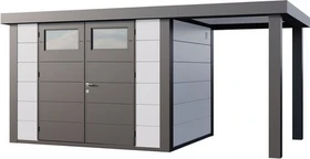 Telluria Classico 3024 Gerätehaus inkl. Anbau 1.68m rechts weiß/grau