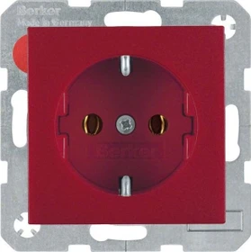 Berker S.1/B.3/B.7 Steckdose SCHUKO mit Schraub-Liftklemmen, rot matt