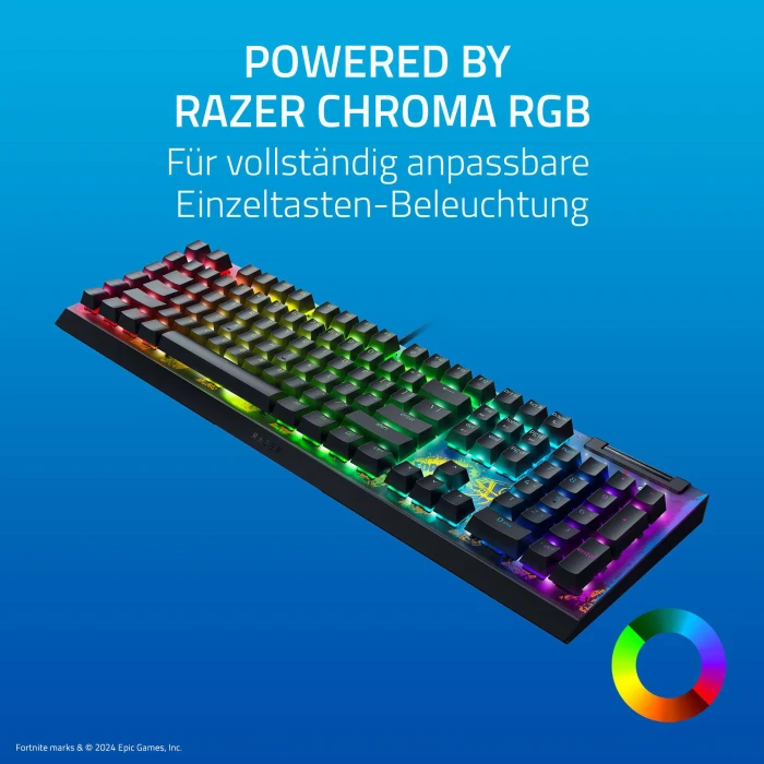 Razer BlackWidow V4 X, Fortnite Edition, Razer YELLOW Linear Gen-3, USB, DE