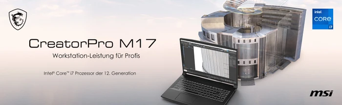 MSI CreatorPro M17 A12UJS-206, Core Black, Core i7-12700H, 32GB RAM, 1TB SSD, RTX A2000, DE
