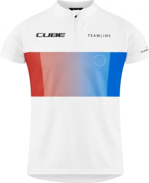Cube Teamline Rookie Trikot kurzarm weiss/blau/rot (Junior)